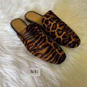 Splendid Women's Harvest Mule Animal Print Slip-On Shoes Size 10 Real Fur NWT